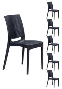 Modalife Kolsuz Rattan 6 Adet Bahçe Sandalyesi