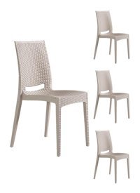 Sandalie Kolsuz Rattan 4 Adet Bahçe Sandalyesi