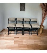 Modern Style Home Kolsuz Katlanabilir Metal 4 Adet Bahçe Sandalyesi
