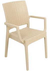 Galleon Design Kollu Rattan 1 Adet Bahçe Sandalyesi