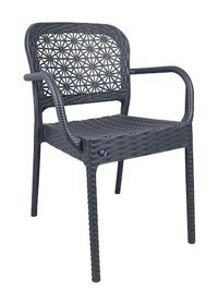 Mandella Kollu Rattan 1 Adet Bahçe Sandalyesi