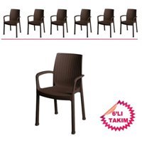 Estelia Kolsuz Rattan 4 Adet Bahçe Sandalyesi
