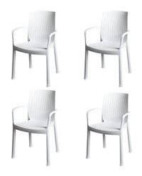 Estelia Kollu Rattan 4 Adet Bahçe Sandalyesi