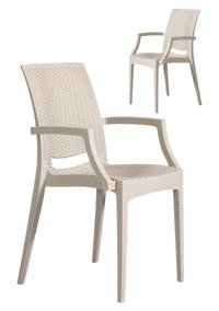 Modalife Kollu Rattan 2 Adet Bahçe Sandalyesi
