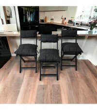 Modern Style Home Kolsuz Katlanabilir Metal 3 Adet Bahçe Sandalyesi