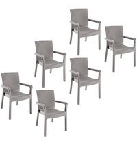 Holiday Kollu Rattan 6 Adet Bahçe Sandalyesi