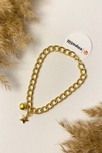 Enpatili Zilli Kolye Altın Ayarlanabilir Gezdirme Boyun Kedi Tasması