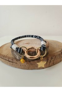 Loyal Friend Store Zilli Kolye Siyah-Beyaz Gezdirme Boyun Kedi Tasması