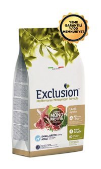 Exclusion Monoprotein Kuzu Etli Narlı Küçük Irk Yetişkin Köpek Maması 7 Kg