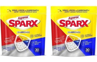 Asperox Sparx Diamond Limon Sirke Kokulu Tablet Bulaşık Makinesi Deterjanı 60 Adet
