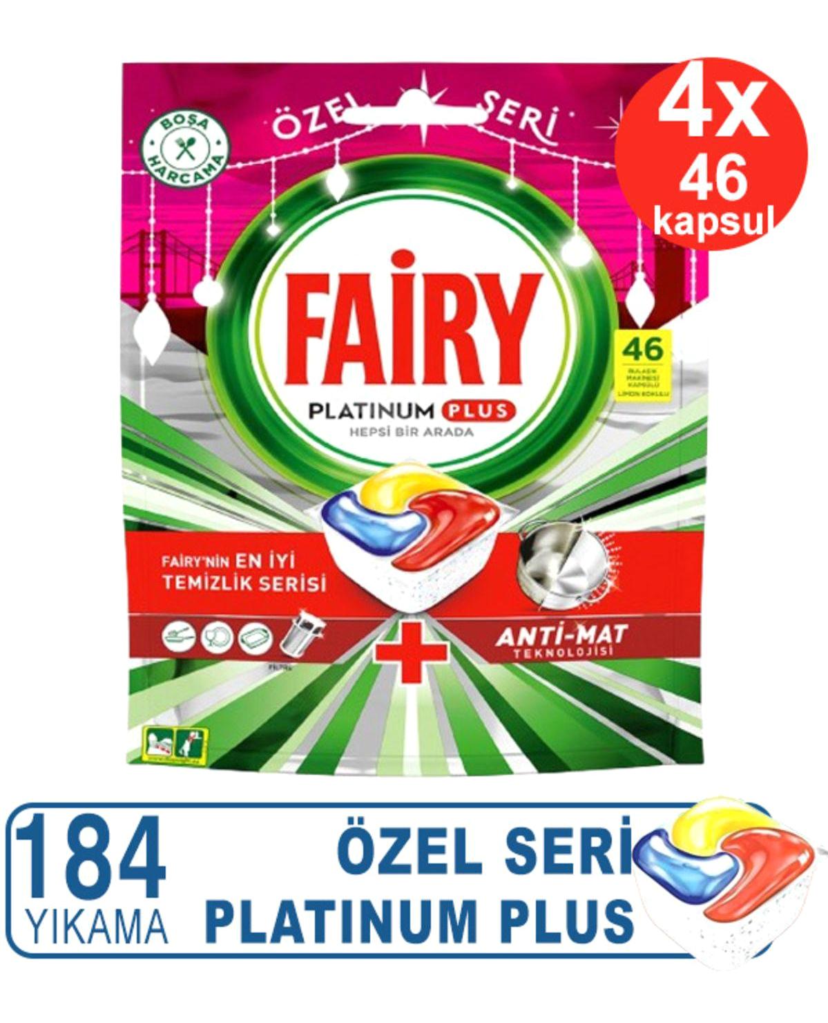 Fairy Platinum Plus Limon Kokulu Tablet Bulaşık Makinesi Deterjanı 184 Adet