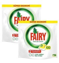 Fairy Hepsi Bir Arada Limon Kokulu Tablet Bulaşık Makinesi Deterjanı 2x100 Adet