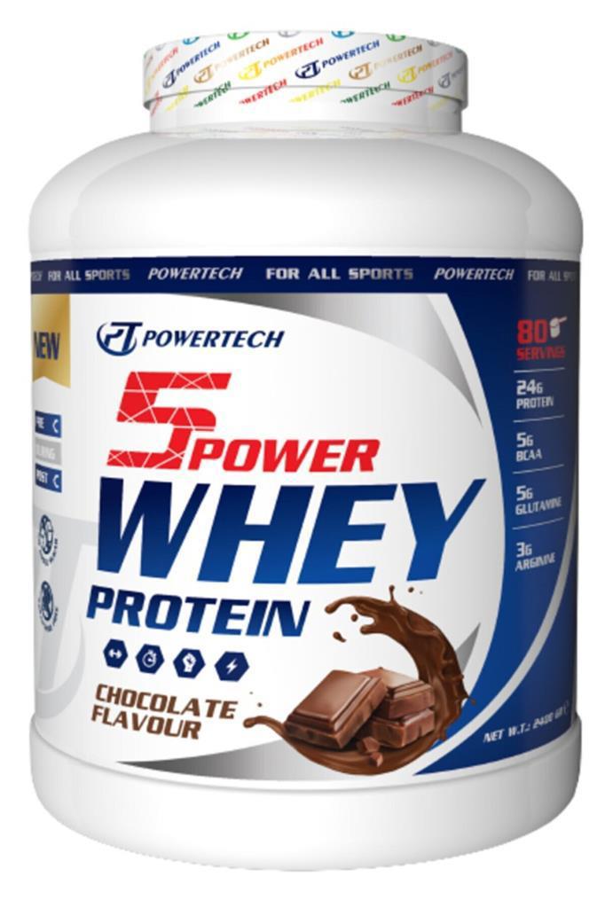 Powertech 5 Power Çikolatalı Whey Protein Protein Tozu 2.4 kg