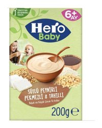 Hero Baby Laktozsuz Tahıllı Pekmez Peynir Kaşık Maması 4x200 gr