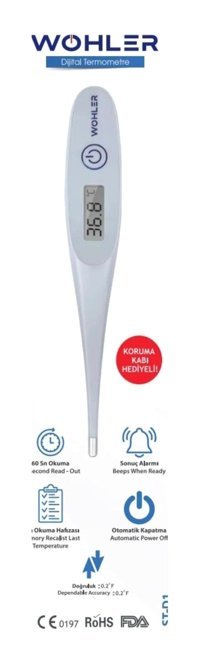 Wohler Koltuk Altı Dijital Çubuk Bebek ve Yetişkin Ateş Ölçer