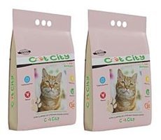 Cat City Bebek Pudrası Kokulu Topaklanan İnce Taneli Bentonit Kedi Kumu 2x10 lt