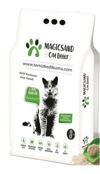 Magicsand Topaklanan İnce Taneli Aktif Karbonlu Bentonit Kedi Kumu 8 lt