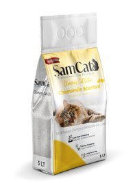 Samcat Papatya Kokulu Topaklanan İnce Taneli Bentonit Kedi Kumu 5 lt
