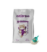 Cat Bravo Lavanta Kokulu Topaklanan İnce Taneli Bentonit Kedi Kumu 20 lt