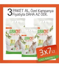 Olivacat Kokusuz Topaklanan İnce Taneli Zeytin Çekirdeği Kedi Kumu 3x7 lt