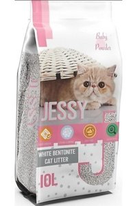 Jessy Bebek Pudrası Kokulu Topaklanan İnce Taneli Bentonit Kedi Kumu 10 lt
