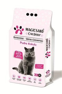 Magicsand Bebek Pudrası Kokulu Topaklanan İnce Taneli Bentonit Kedi Kumu 5 lt