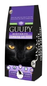 Guupy Lavanta Kokulu Topaklanan İnce Taneli Bentonit Kedi Kumu 5 lt