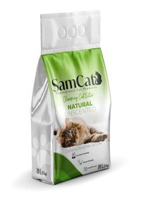 Samcat Kokusuz Topaklanan İnce Taneli Bentonit Kedi Kumu 20 lt