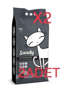 Sandy Topaklanan İnce Taneli Aktif Karbonlu Bentonit Kedi Kumu 2x10 lt