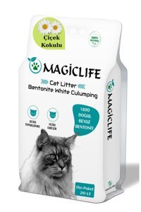 Magic Life Çiçek Kokulu Topaklanan İnce Taneli Bentonit Kedi Kumu 20 lt