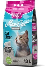 Hobi Maxicat Marsilya Sabunu Kokulu Topaklanan İnce Taneli Bentonit Kedi Kumu 10 lt