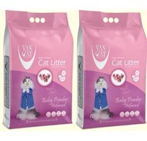 Van Cat Bebek Pudrası Kokulu Topaklanan İnce Taneli Bentonit Kedi Kumu 2x10 lt