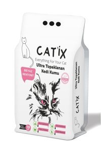 Catix Bebek Pudrası Kokulu Topaklanan İnce Taneli Bentonit Kedi Kumu 10 lt