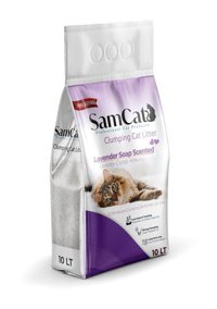 Samcat Lavanta Kokulu Topaklanan İnce Taneli Bentonit Kedi Kumu 10 lt