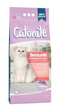 Catonite Lavanta Kokulu Topaklanan İnce Taneli Bentonit Kedi Kumu 5 lt