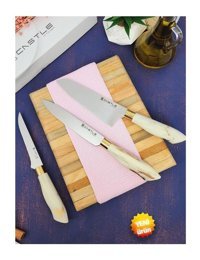 Castle Kitchen Nergis Serisi Çelik 3 Parça Mutfak Bıçağı Seti