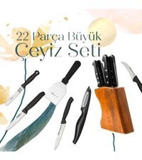 Pirge Paslanmaz Çelik Standlı 4 Parça Mutfak Bıçağı Seti