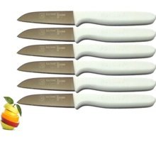 Sürbısa 61007 Çelik 6 Parça Meyve - Sebze Bıçağı Seti Beyaz