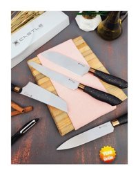 Castle Kitchen Black Copper Serisi Paslanmaz Çelik 4 Parça Mutfak Bıçağı Seti