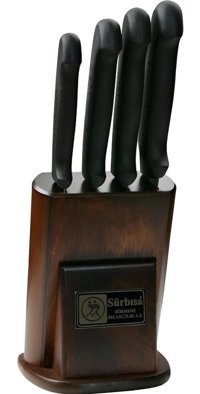 Sürbısa Sürmene 61503 Çelik Standlı 4 Parça Mutfak Bıçağı Seti