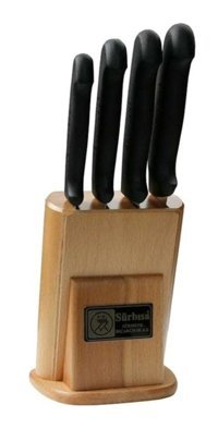 Sürbısa Sümene 61503 Çelik Standlı 4 Parça Mutfak Bıçağı Seti