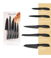 Schafer Quick Chef Plastik 5 Parça Mutfak Bıçağı Seti