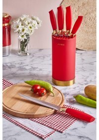 Neva N3242 Pitaya Paslanmaz Çelik Standlı 6 Parça Mutfak Bıçağı Seti