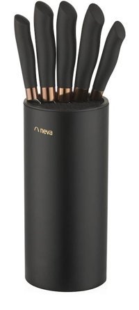 Neva N3296 Paslanmaz Çelik Standlı 6 Parça Mutfak Bıçağı Seti