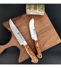 Sürlaz Handmade Paslanmaz Çelik 2 Parça Et Bıçağı Seti
