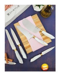 Castle Kitchen Papatya Serisi Çelik 5 Parça Mutfak Bıçağı Seti