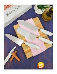 Castle Kitchen Papatya Serisi Çelik 3 Parça Mutfak Bıçağı Seti