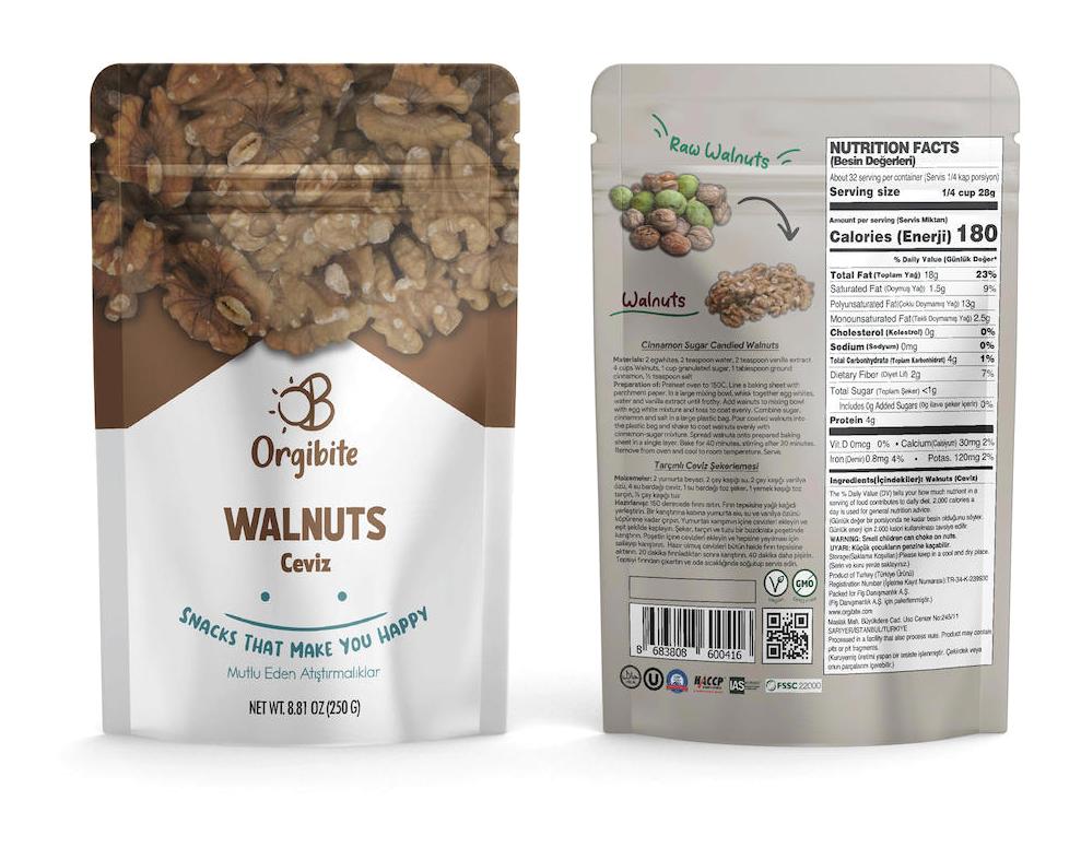 Orgibite Walnuts Kelebek Ceviz İçi 250 gr