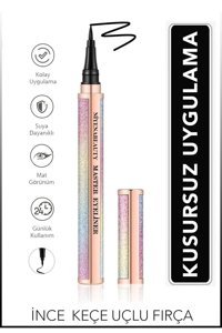 Niyena Beauty Suya Dayanıklı Mat Pastel Siyah İnce Uçlu Keçe Kalem Eyeliner