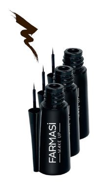 Farmasi 3'lü Mat Siyah İnce Uçlu Kıl Fırça Likit Eyeliner